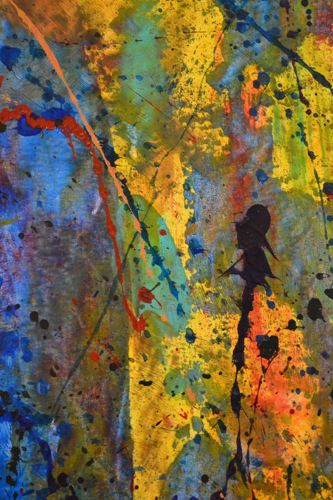 64”X44” Pollock/Richter style canvas ￼painting Acrylic,Abstract, Modern,X Large Без бренда - фотография #15