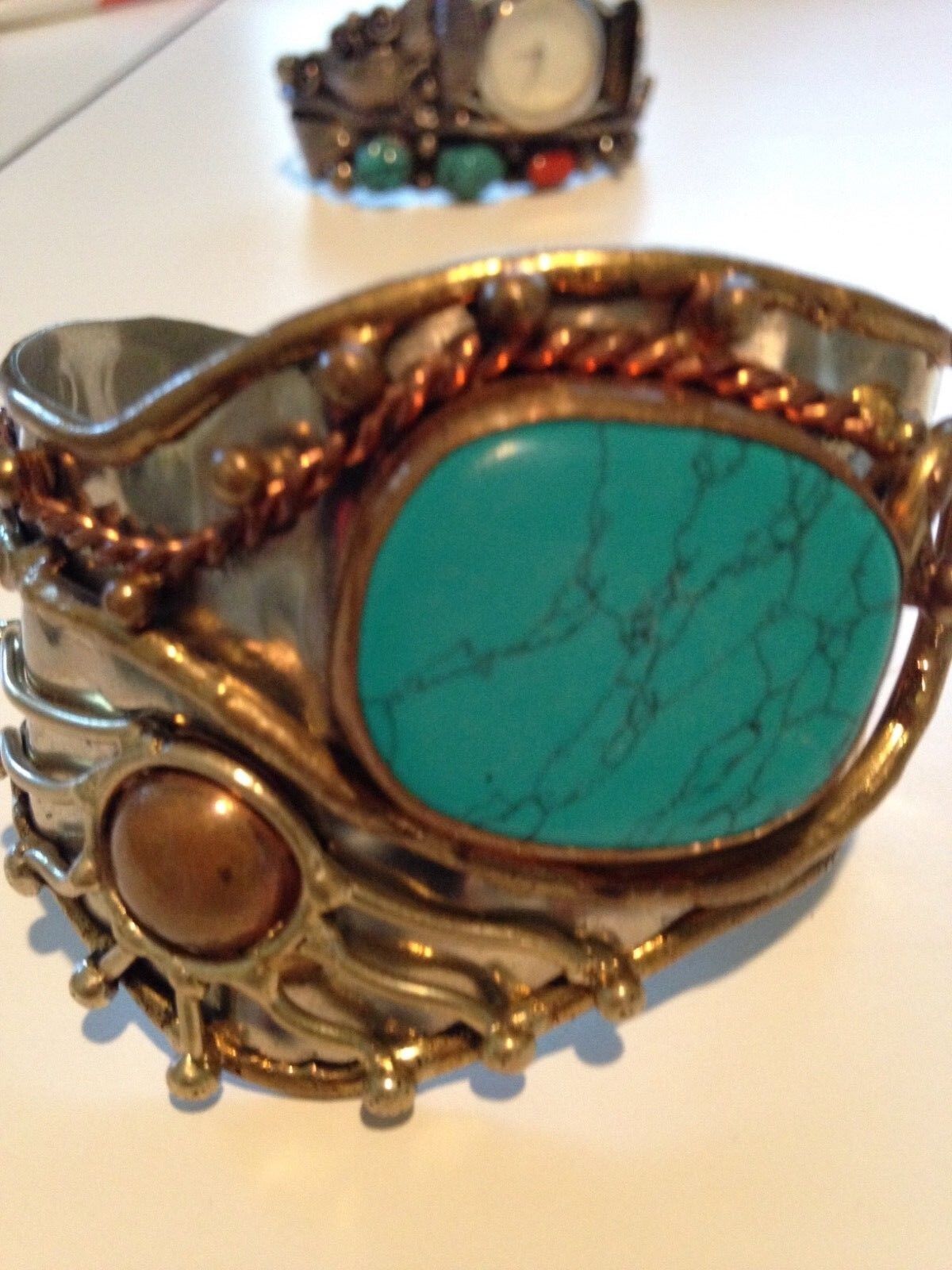 2 pcsTurquoise  bracelet/ turquoise bracelet/ costume jewrey bracelet set  Unbranded - фотография #3