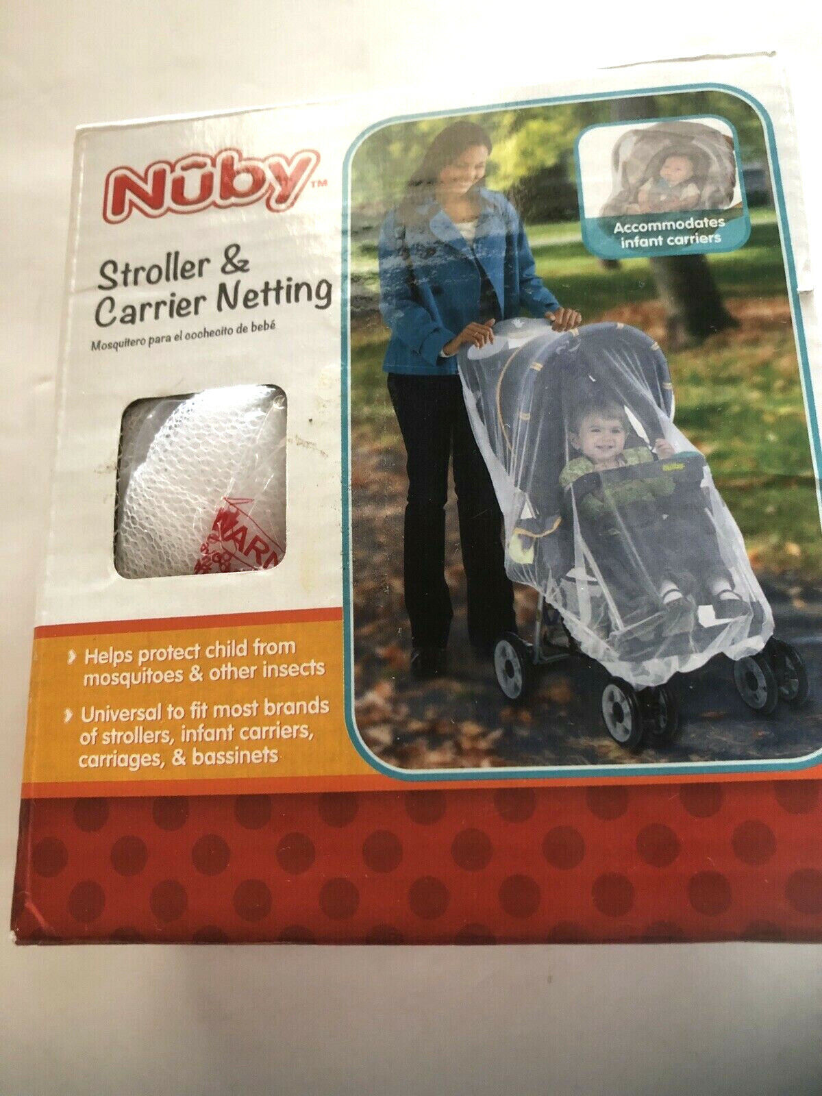 Nuby Baby Carrier/ Stroller Full Cover Mesh Netting& Preemie Head Support Lot Nûby/Precious Cargo 52879 - фотография #8