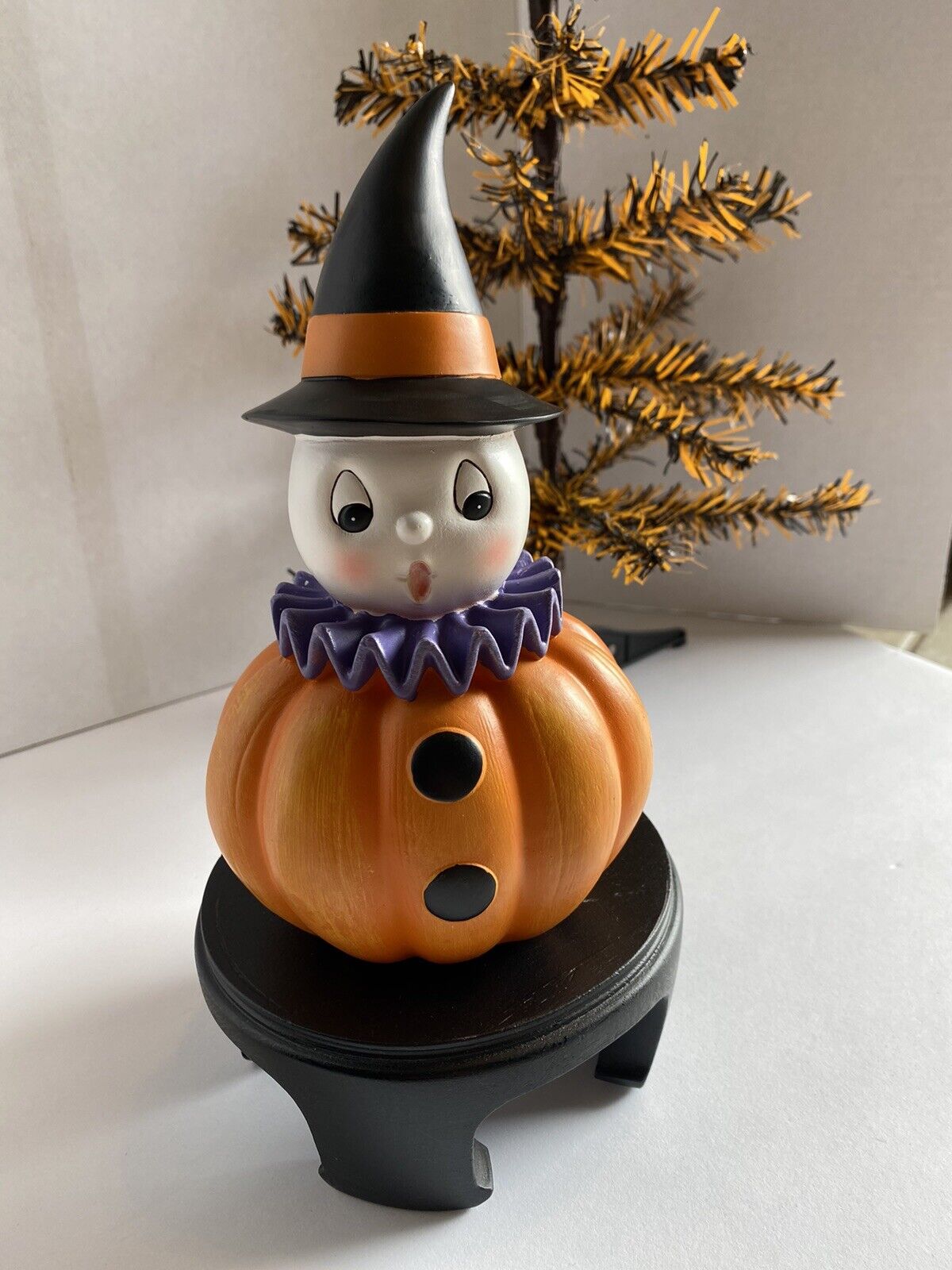 Bethany Lowe Style Ghost on Pumpkin New Never Displayed 8" T x 4 1/2 W Bethany Lowe Style