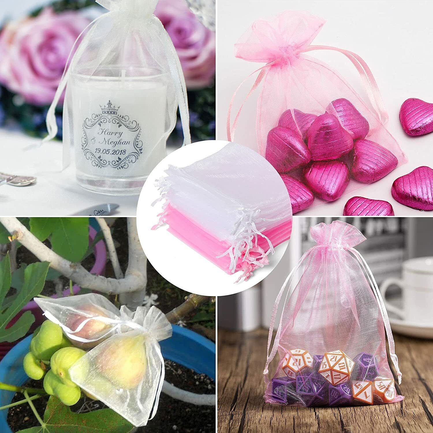 Organza Wedding Party Favor Gift Candy Sheer Drawstring Gift Bags Jewelry Pouch LotFancy - фотография #7