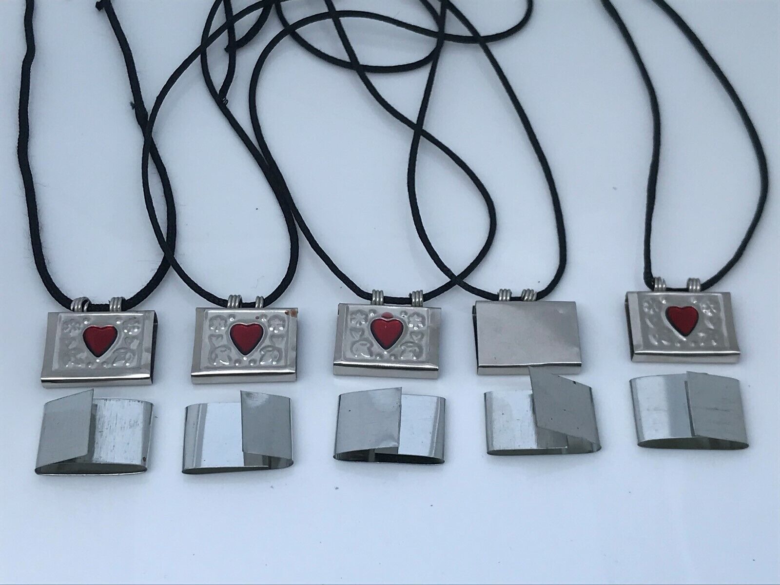 Taweez Pendant Silver Tone Red Heart Taweej Necklace Amulet Keeper Cord Lot of 5 Без бренда - фотография #10