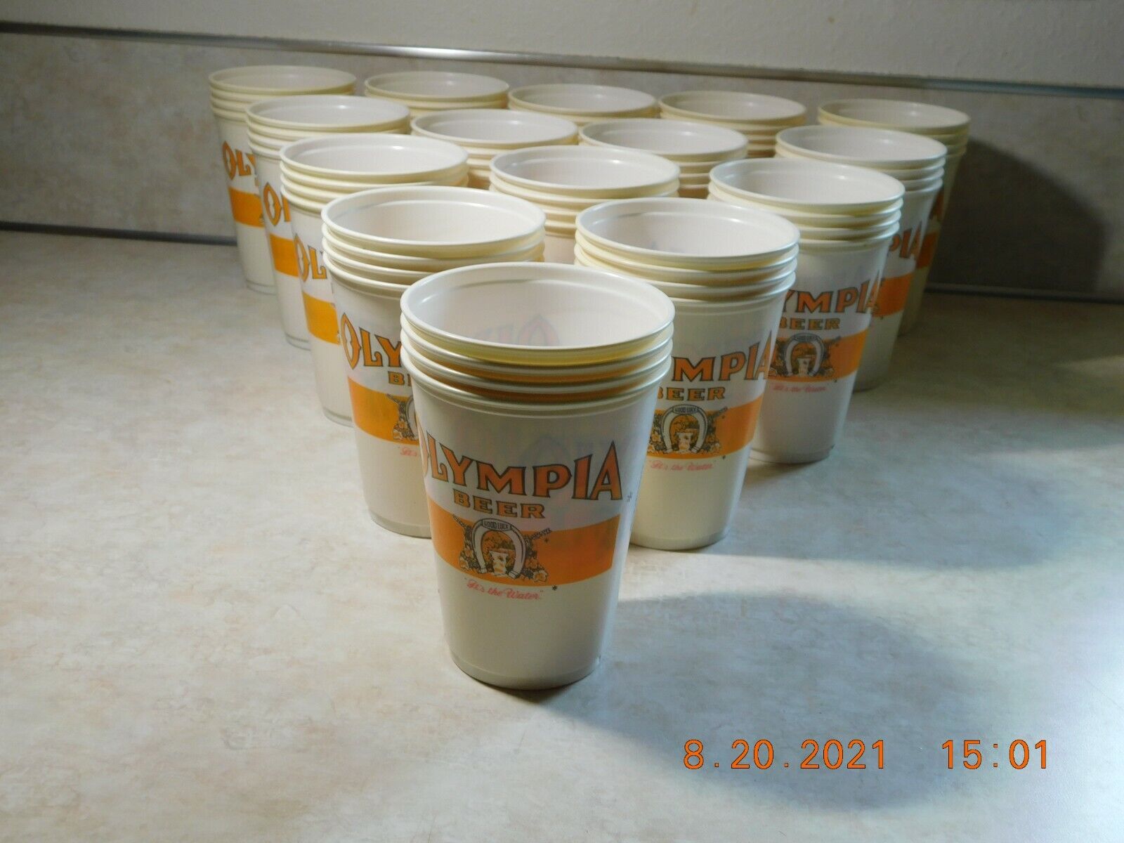 70's 80's OLYMPIA BEER Keg "It's the Water" Cups 12 oz SOLO NEW Unused  Без бренда - фотография #4