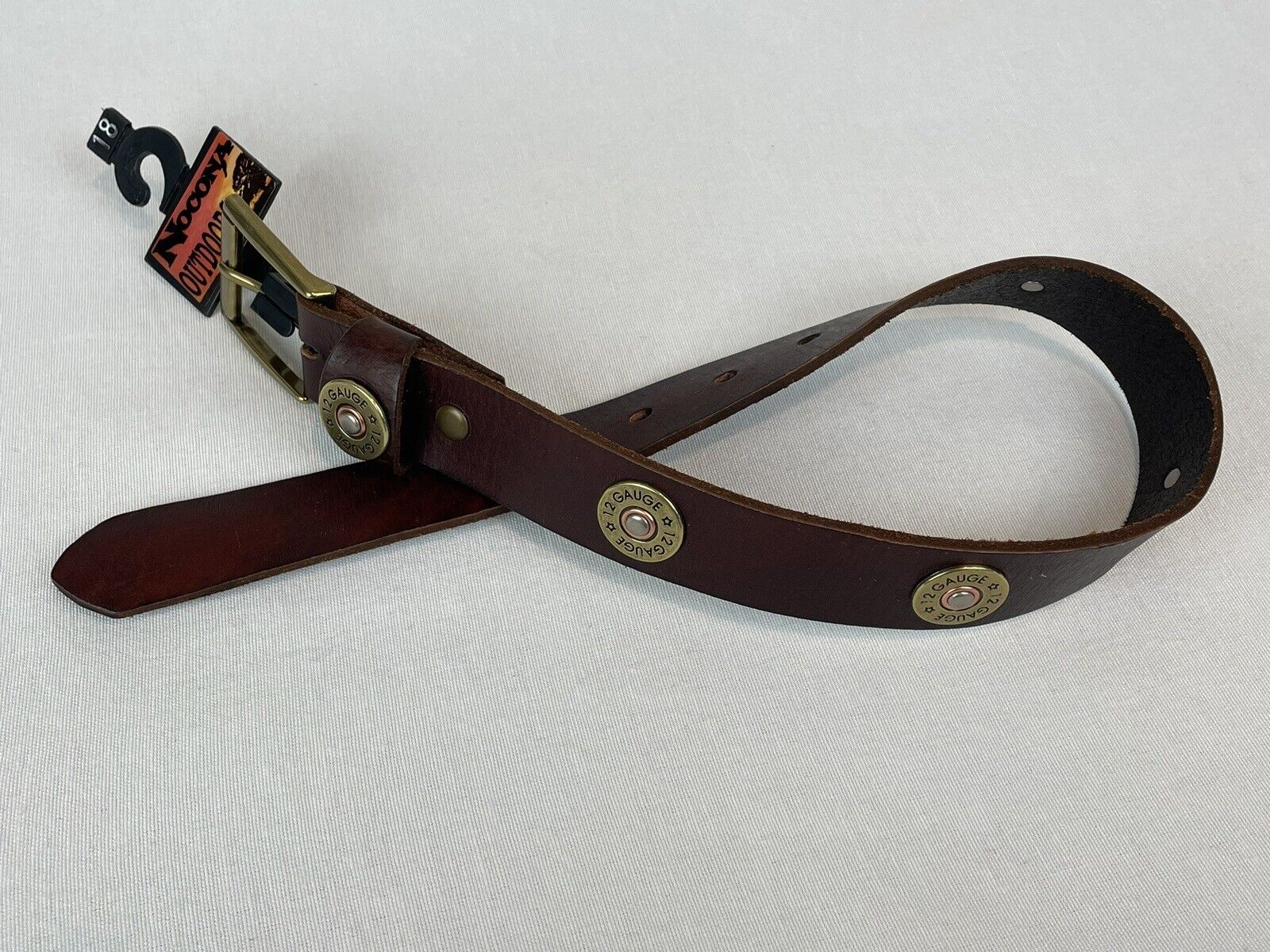 Nocona Belt Co. Kids Brown Belt Rifle Shell Kids Size 18 Brass Buckle Nocona