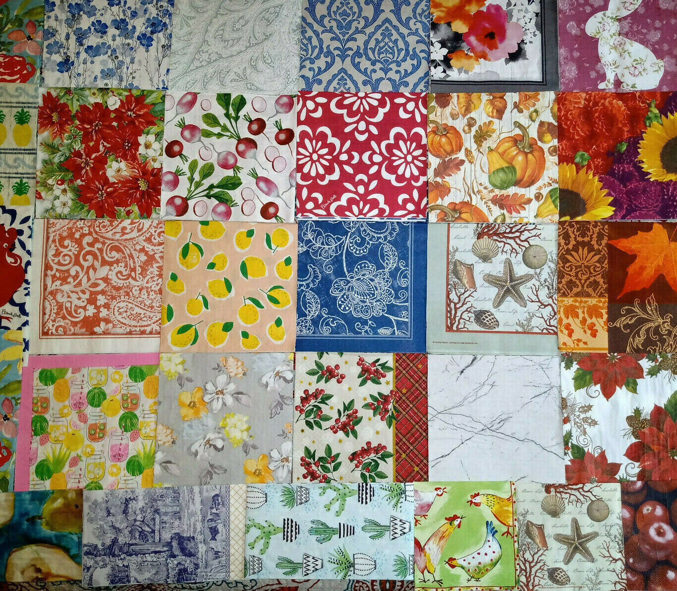 38 FLORAL & NATURE ALL OVER PATTERNS ~ LOT SET MIXED Paper Napkins ~ Decoupage Без бренда