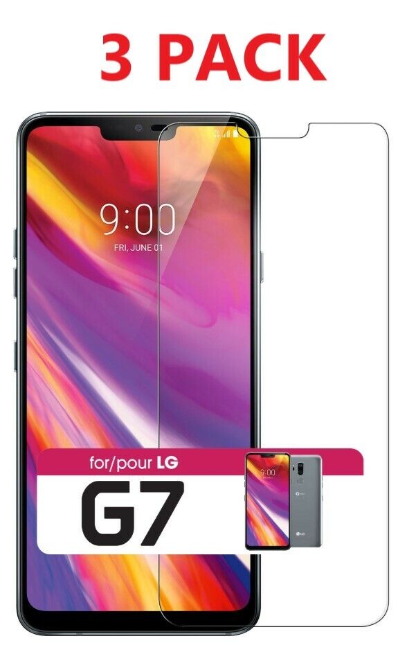 3-Pack For LG ThinQ G7 Premium Clear HD Tempered Glass Screen Protector Unbranded