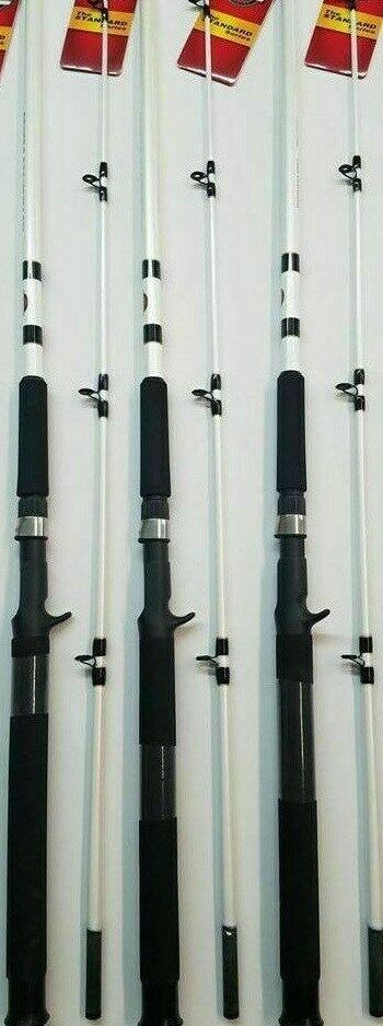 LOT 3 ZEBCO AUTHENTIC SERIES 6'6" 2-PIECE MEDIUM HEAVY CASTING NEW RODS CATFISH! Zebco Does Not Apply