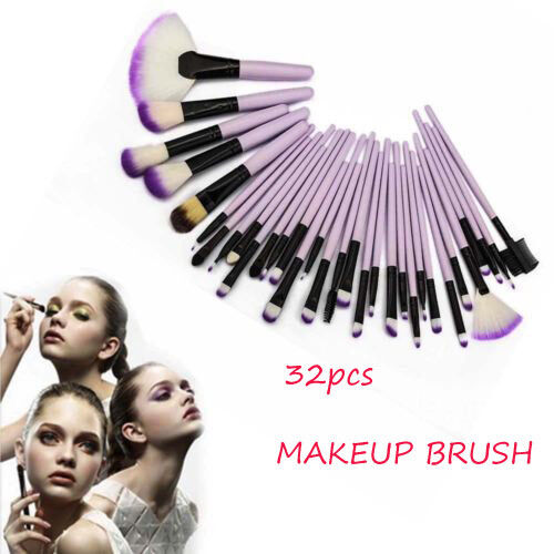 32pc Purple Professional Soft Cosmetic Eyebrow Shadow Makeup Brush Set +Bag Tool Unbranded B019C0U3KK - фотография #9