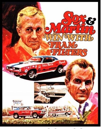 Sox & Martin Classic Plymouth Vinyl Banner 30”x38” Mopar Drag Racing NHRA Без бренда