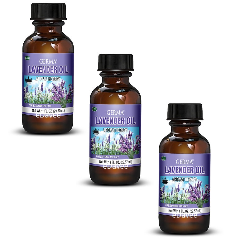 Lavender Oil For Body Massage and Bath 1 oz QTY-3 Aceite de Lavanda GERMA 118-78