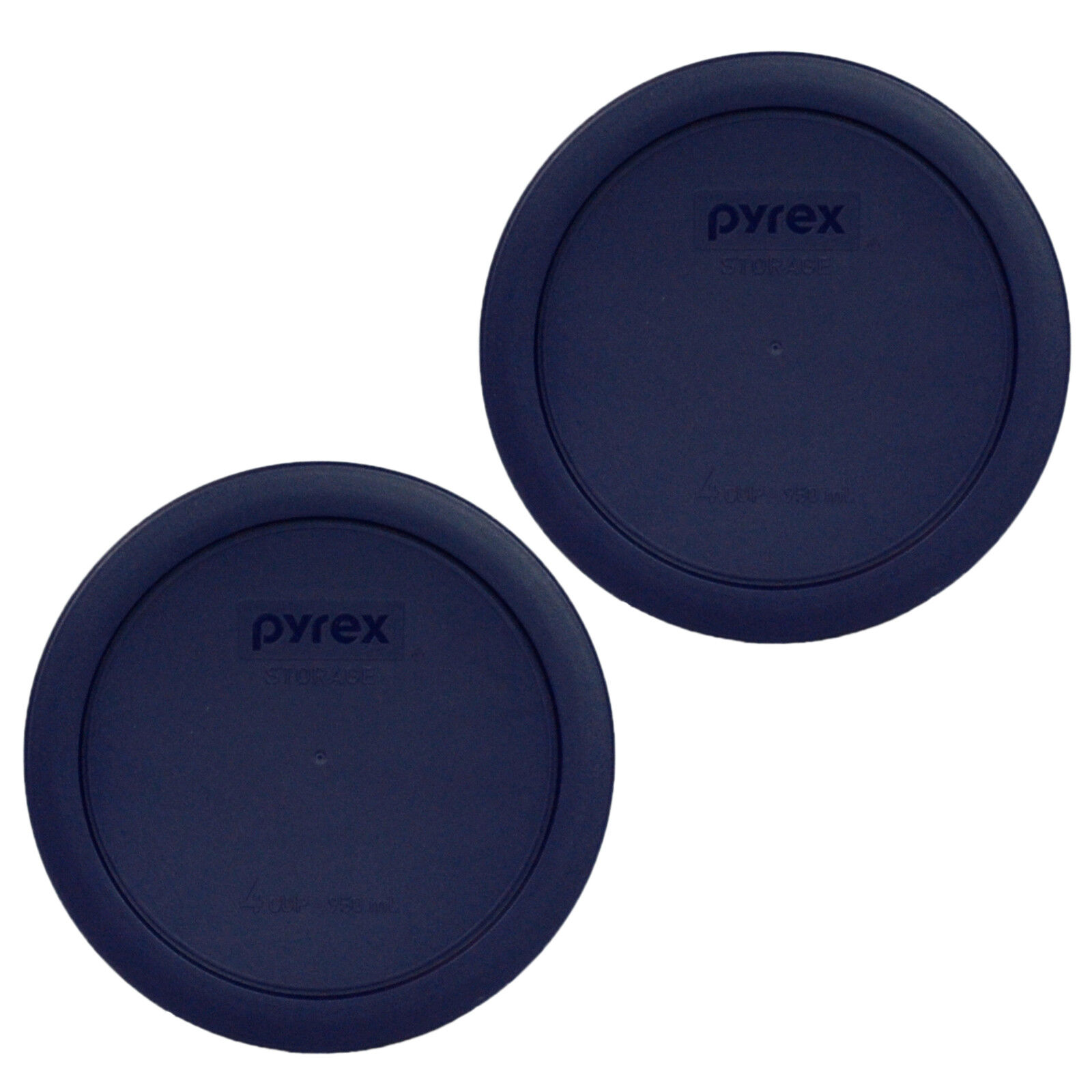 Pyrex 7201-PC Round 4 Cup Storage Lid Cover Blue 2 Pack for Glass Bowl Pyrex 7201PC