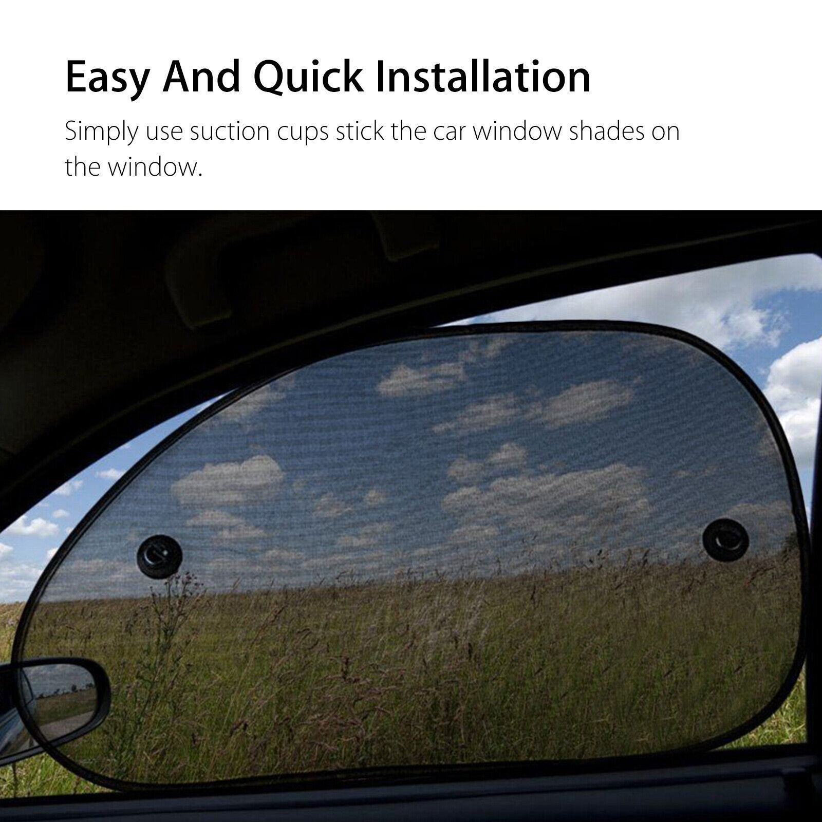 2PCS Car Side Rear Window Screen Sun Shade Mesh Cover Windshield Sunshade Visor Geartronics Sun Shade Mesh Cover - фотография #8