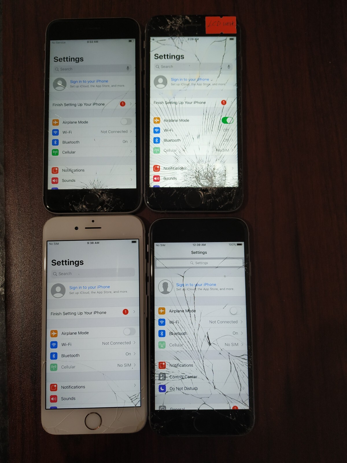 Lot of 4 Apple iPhone 6S 32GB ( Verizon/ T-Mobile  ) Silver for parts Apple Apple iPhone 6s - фотография #4