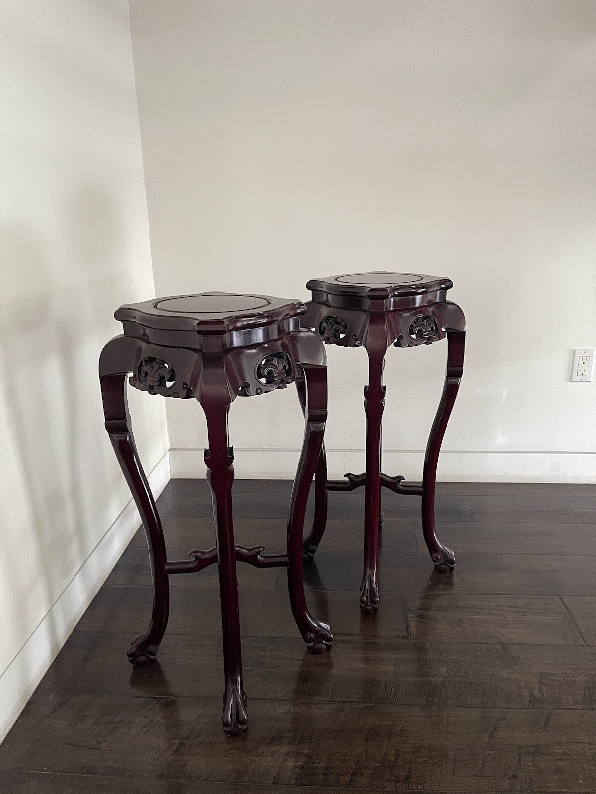 Chinese Antique Carved Rosewood Pedestal Table Без бренда