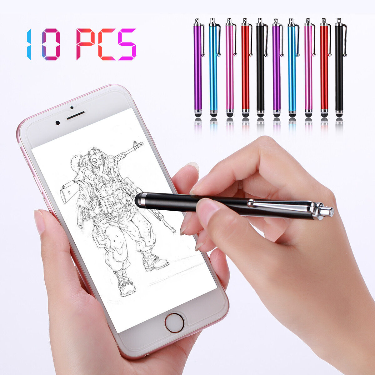 10 Capacitive Touch Screen Stylus Pen Universal For iPhone iPad Samsung Tablet Ombar Universal Touch Screen Stylus/Pen - фотография #3