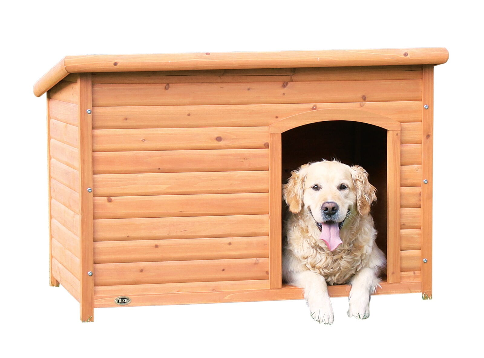 Classic Weatherproof Large Wooden Outdoor Dog House with Hinged Flat Roof Brown Unbranded - фотография #3