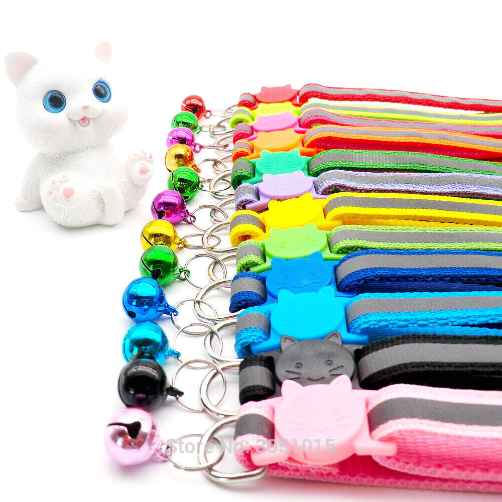 12 PCS LOT Breakaway Cat Collars Reflective Safety Kitten Adjustable Collar Bell Unbranded - фотография #10