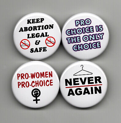 PRO-CHOICE button set 1.5" Abortion Rights Never Again No Hangers women legal Без бренда