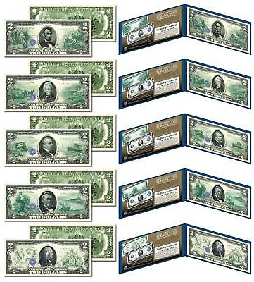 1914 Series FR Bank Notes Hybrid Commemorative - Set of All 5 Modern US $2 Bills Без бренда