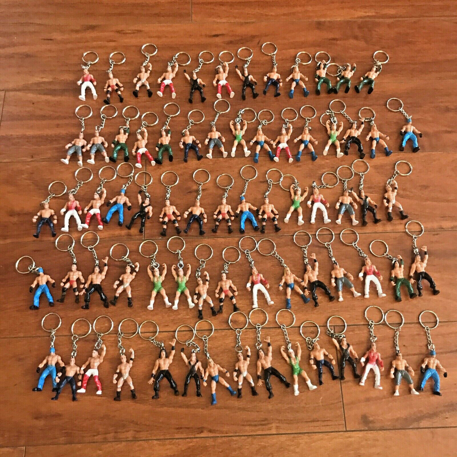 WWE Wrestling Superstars Keychains Toy Figurine Lot Of 72 RARE Vintage WWE WWE8004