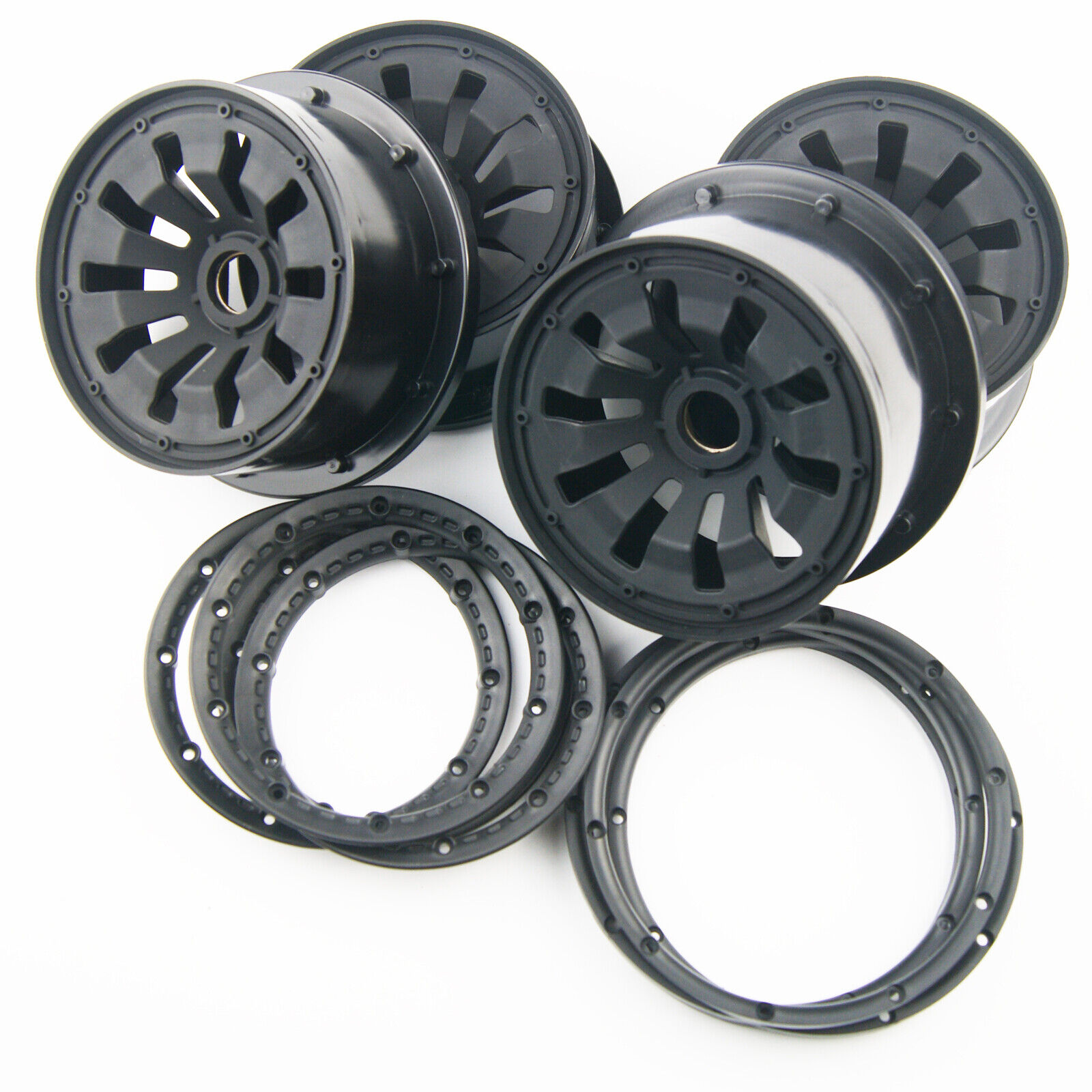 complete metal hex wheel rim beadlock kit for hpi rovan kingmotor baja 5b SS TITRACING 13004 - фотография #2