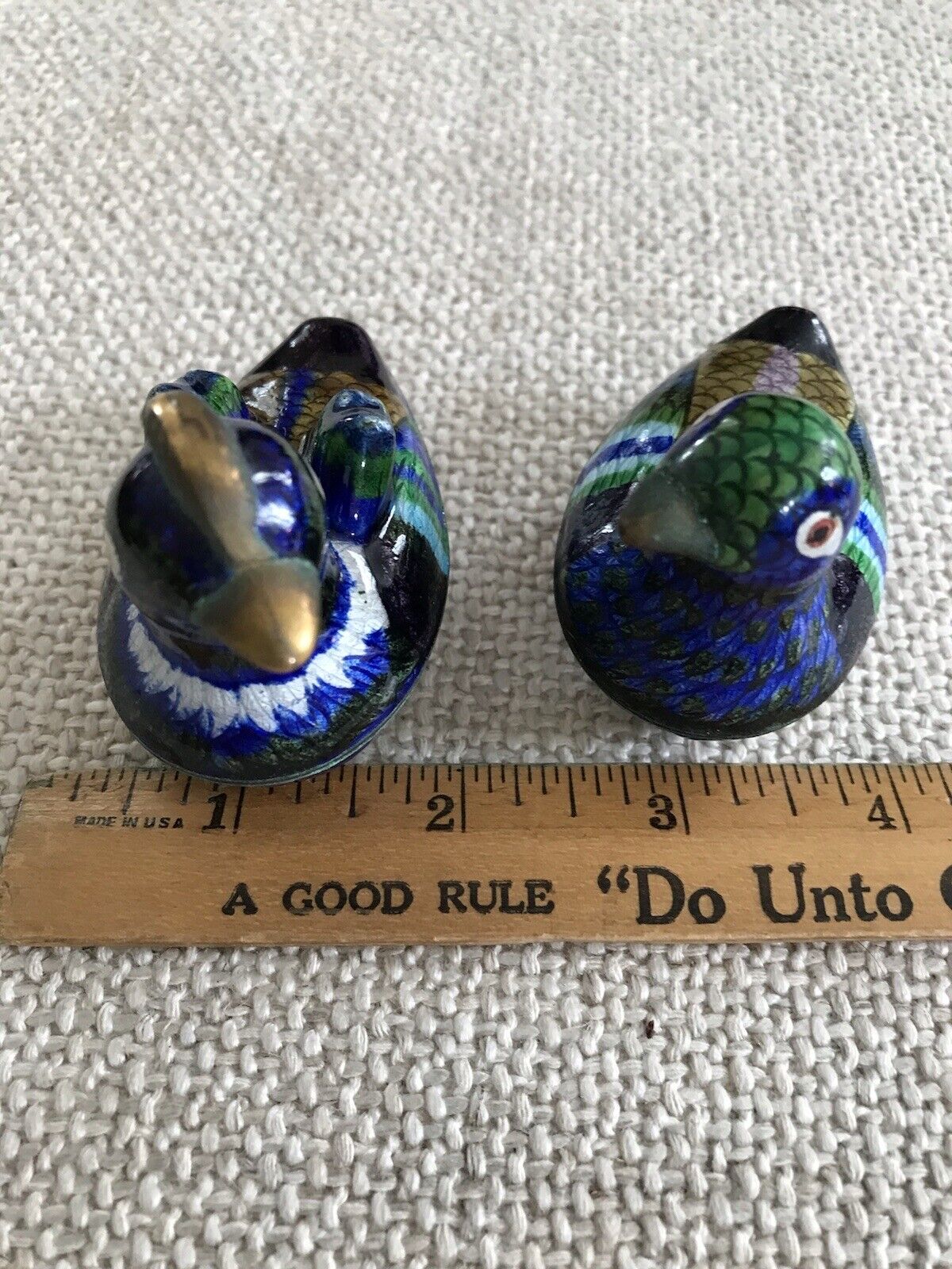 PAIR OF CLOISONNE ENAMEL DUCK TRINKET BOXES With Blue Interiors - China Без бренда - фотография #3