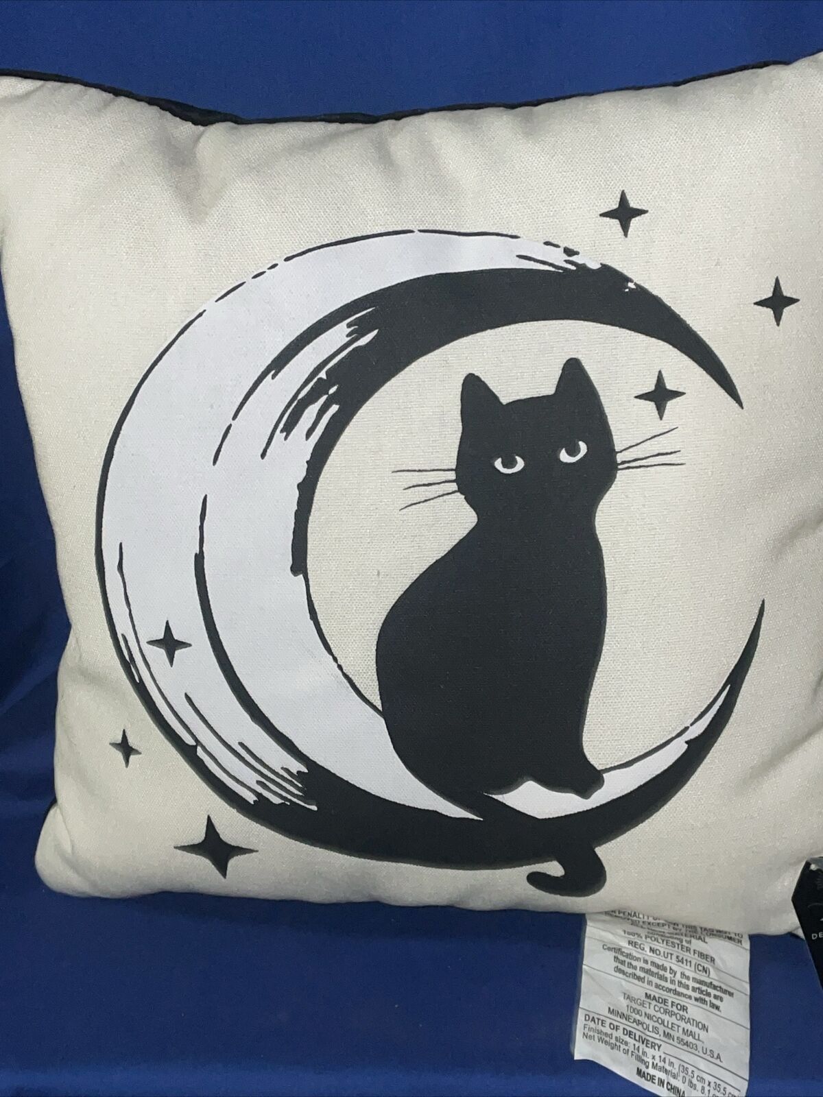 Crescent Moon Black Cat Sitting On the Gothic Art Throw Pillow NEW NWT ❤️gsc17m1 TARGET
