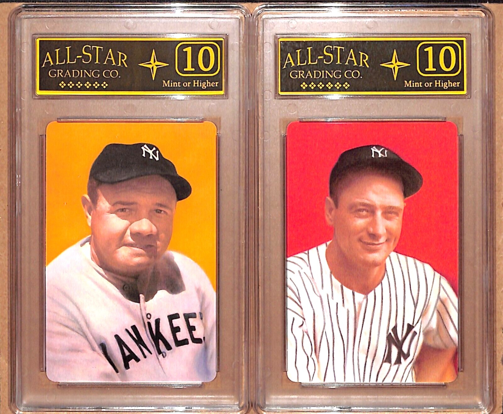 Vintage 1973 Smithsonian Babe Ruth & Lou Gehrig Playing Cards Graded ASG 10 #MG Без бренда