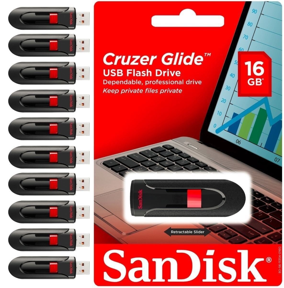 SanDisk 16GB USB 3.0 Flash Drive Memory Stick Thumb Drive Wholesale Lot 10 Pack SanDisk CRUZER