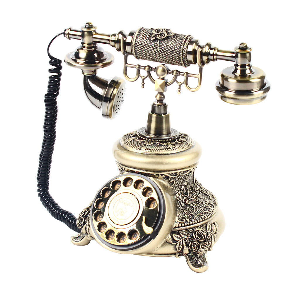 Vintage Bronze Telephone Antique Rotation Dial Phone One-Button Calls  HOT Unbranded Does Not Apply - фотография #9