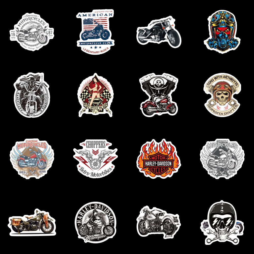 104pcs Harley Davidson Sticker Pack Decals Logo Vintage Helmet Skull Motorcycle  UK Stickers - фотография #2