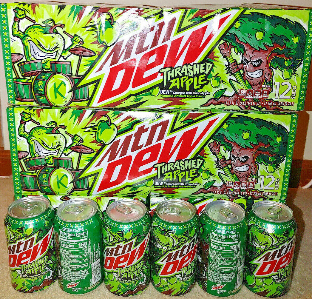 THRASH with NEW Mountain Dew Thrashed Apple. (3 pack of SINGLE CANS) Free Ship! Mountain Dew - фотография #5