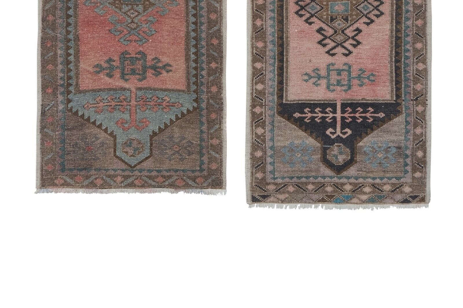 Pair of Turkish Rug, Small Handmade Distressed Oushak Rug Handmade Pair Rug - фотография #3