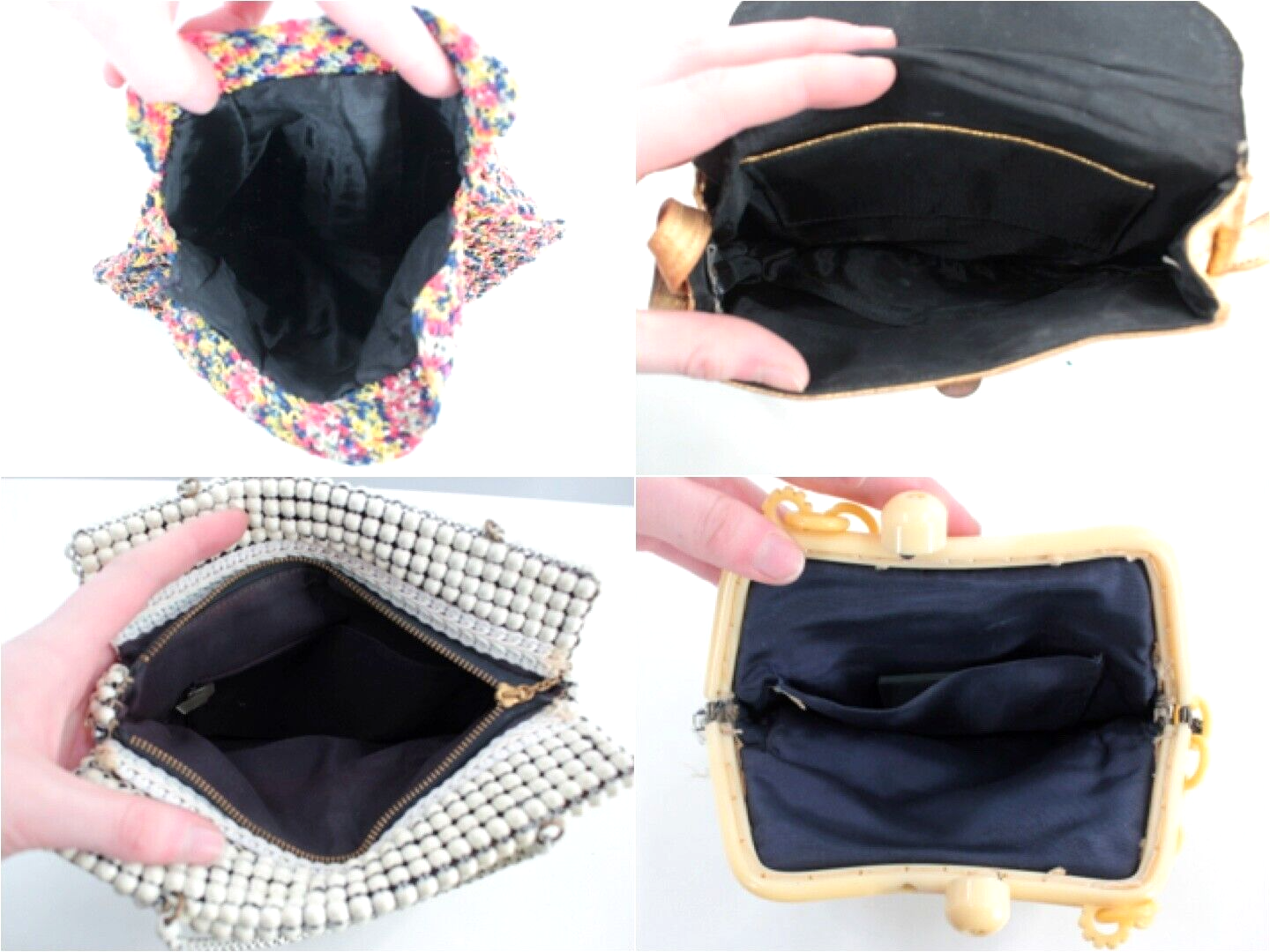 Vtg Women's Purse Lot Of 18 Hand Bags 30s To 50s Era 1930s 1950s Purses Unbranded - фотография #18