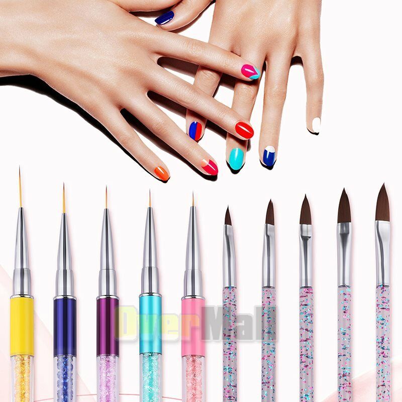 10 Pieces 3D Nail Art Brushes Set Nail Liner Ombre Brush Nail Painting Design Unbranded Does not apply - фотография #5