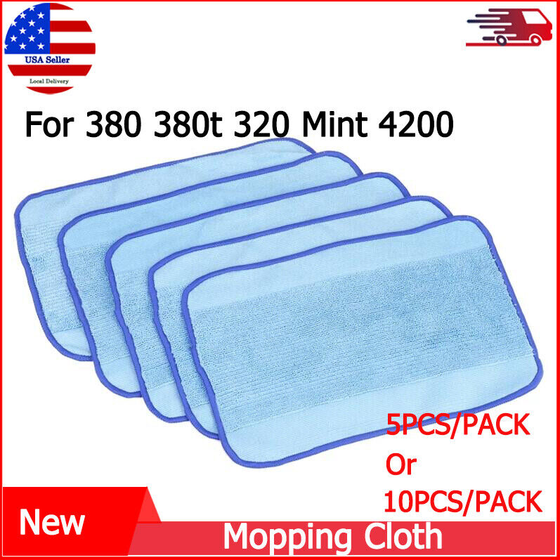 5/10Pcs Wet Washable Pads Mopping Cloth For iRobot Braava 380 380t 320 Mint 4200 Unbranded Does Not Apply