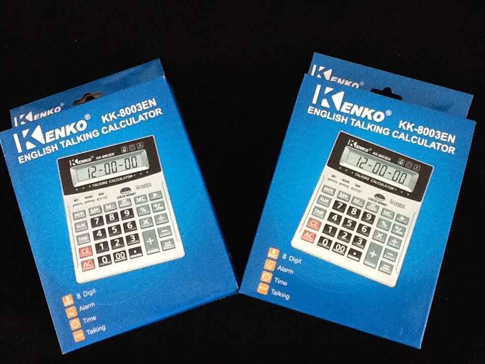 Two (2) English Talking Calculator LARGE NUMBERS w/ Alarm & Time Watch 2 pieces Unbranded talking