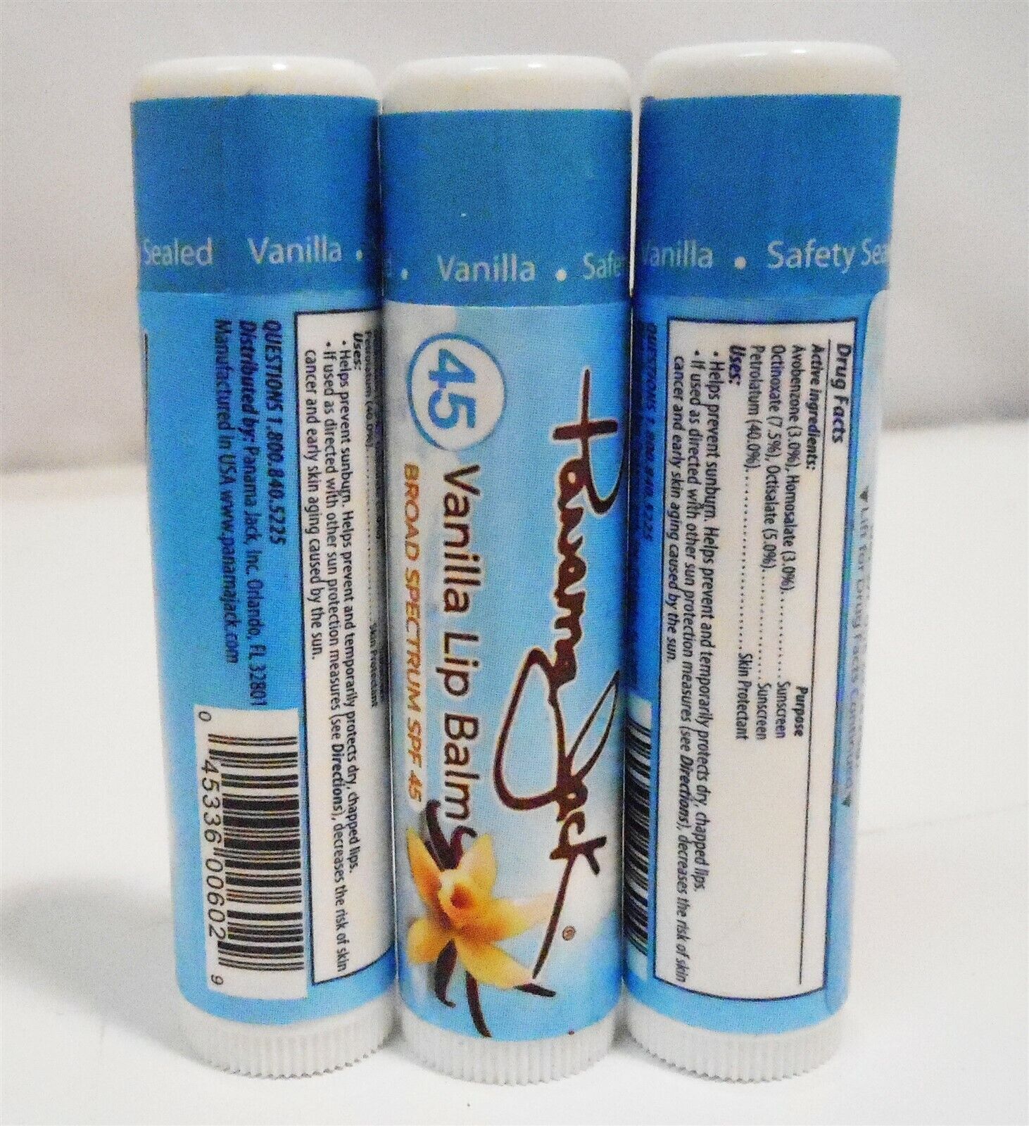 Panama Jack Vanilla Lip Balm 3-Pack SPF45 Broad Spectrum Sunscreen Protection Panama Jack 602-Vanilla - фотография #2