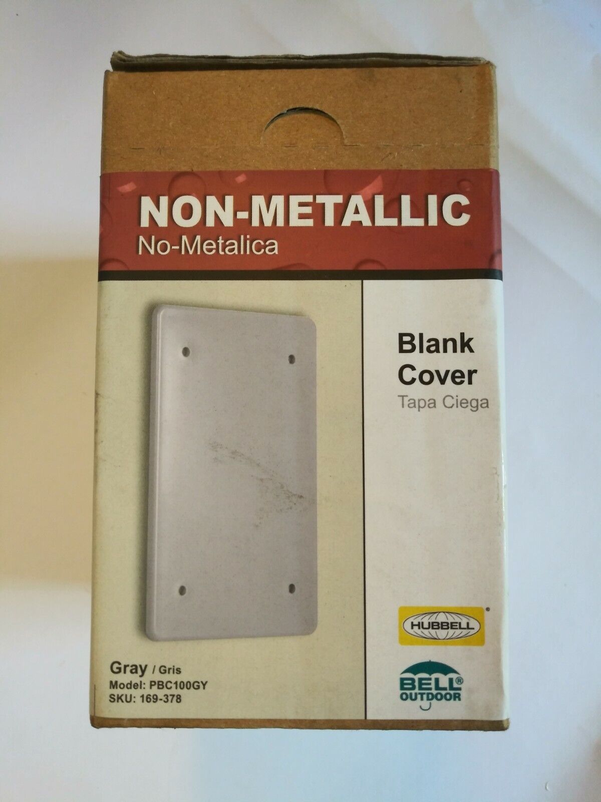 12 HUBBELL PBC100GY WEATHERPROOF NON-METALLIC BLANK COVERS 1-GANG GRAY Hubbell Bell PBC100GY