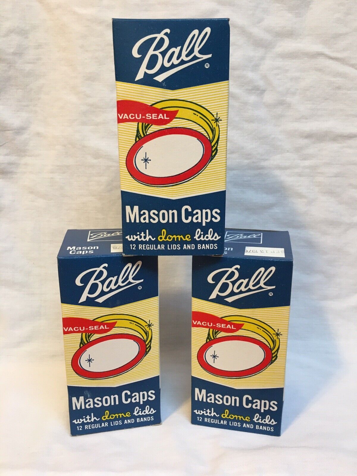 BALL Vac-Seal REG Mason Caps with Dome Lids (12 Lids and Bands per Box) Lot of 3 BALL