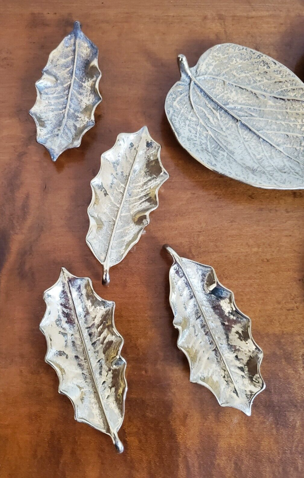 LOT of 13 Virginia Metalcrafters Leaves Trinket Dishes CW 3-27, 3-33 and 3-35 Без бренда - фотография #8