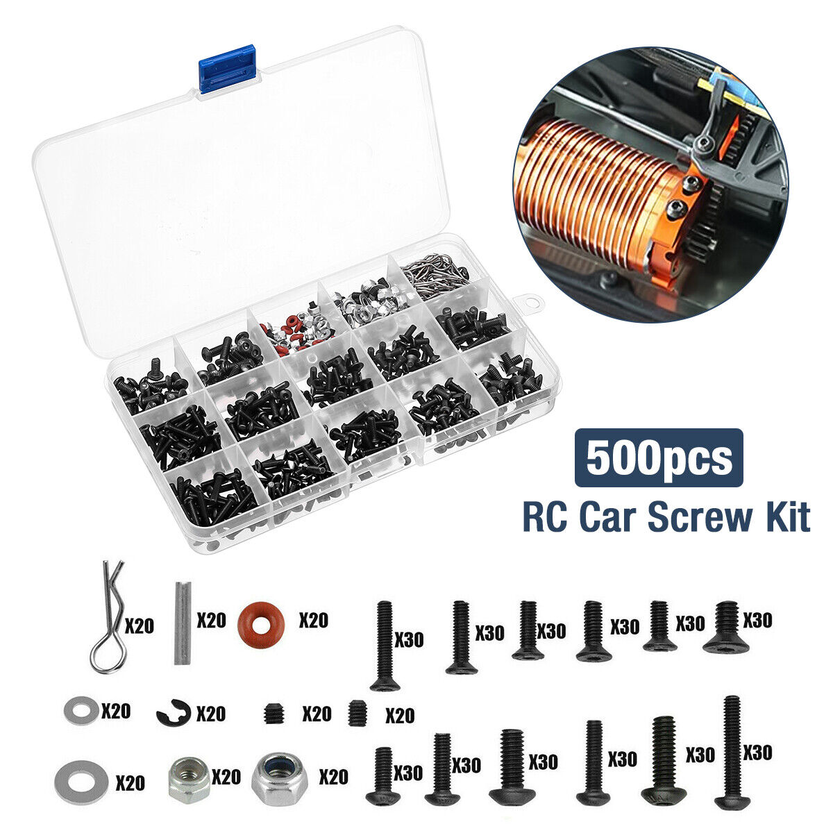 Metal Screws Box Repair Tool Kit for 1/10 RC Car Crawler HSP SCx10 Traxxas TRX4 Unbranded Does Not Apply - фотография #2