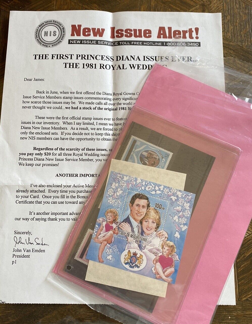 New Sealed  Princess Diana Prince Charles Royal Wedding  Postage Stamps COA Без бренда