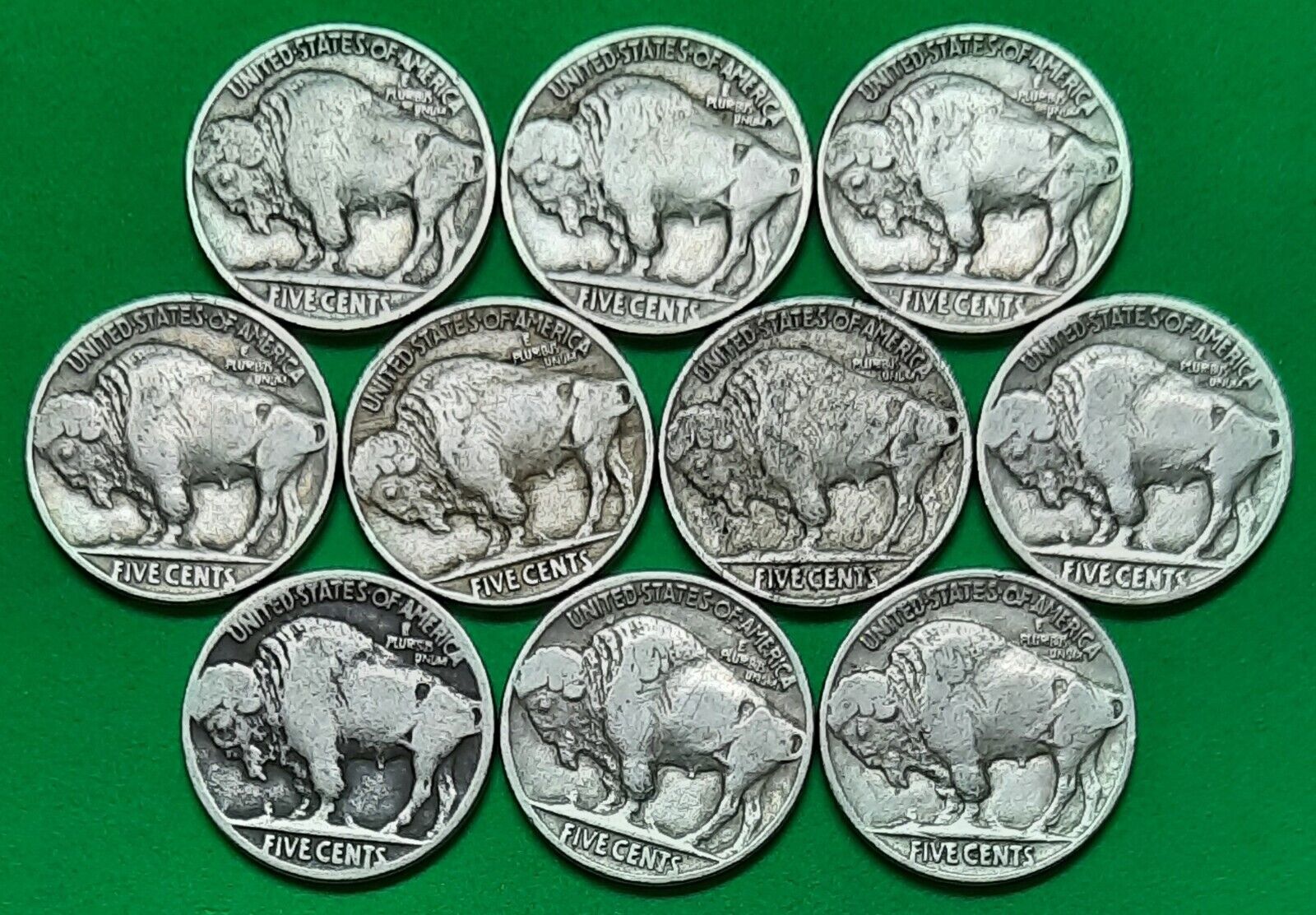 Ten FULL DATE Buffalo Nickels! Без бренда - фотография #2