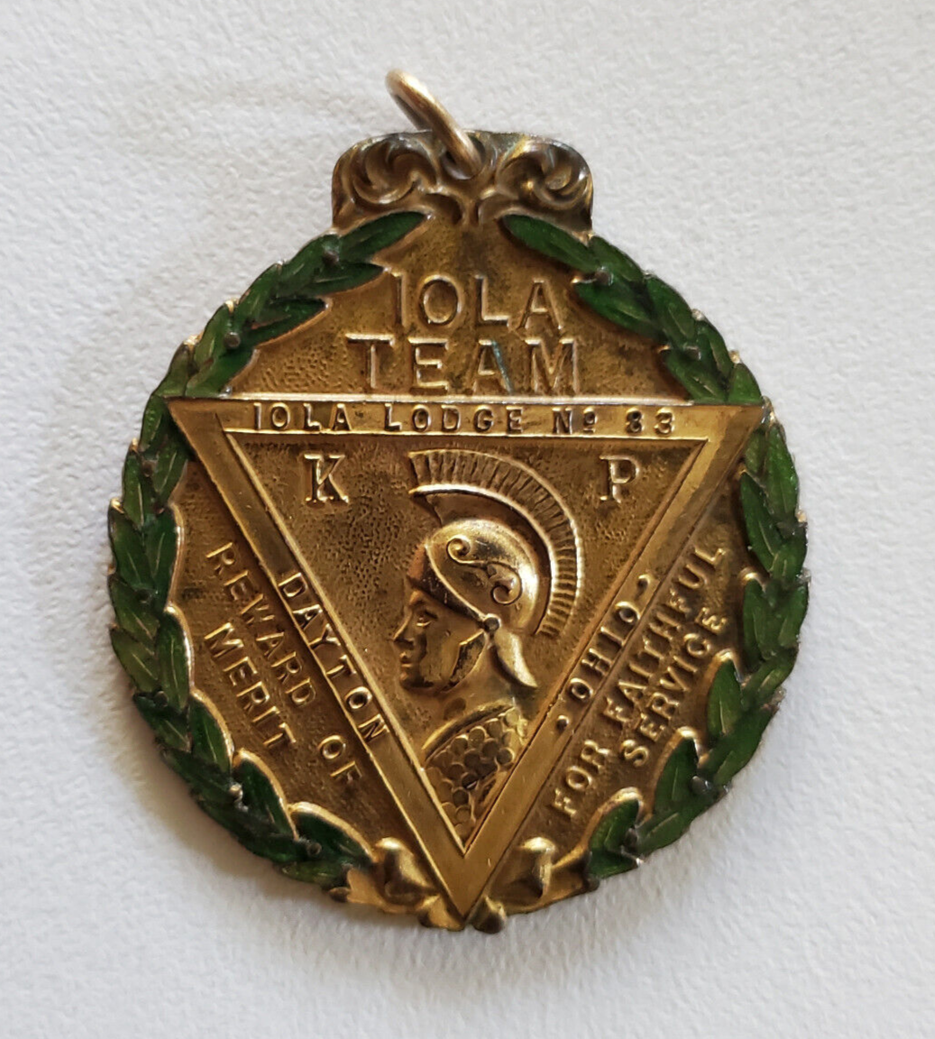 Vintage IOLA LODGE NO. 83,DAYTON OHIO MERIT AWARD MEDAL FAITHFUL SERVICE KP  JBC Без бренда