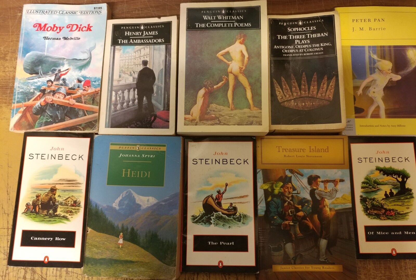 Lot of 10 Classic Paperback Literature Book Penguin Orwell Dickens Steinbeck Mix Без бренда - фотография #2