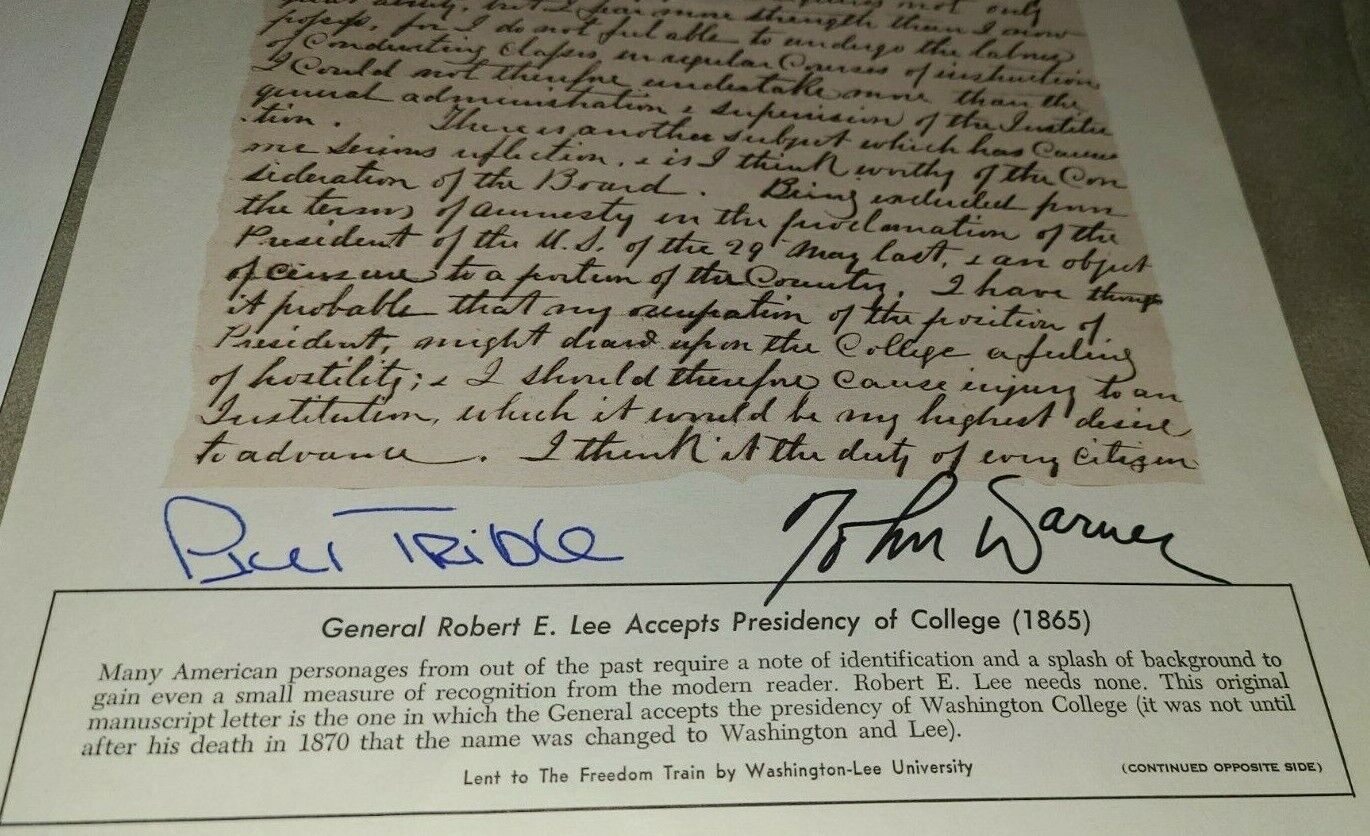 2 Senator Signed Autographs - John Warner + Paul Trible (VA) signed enclosure Без бренда - фотография #3