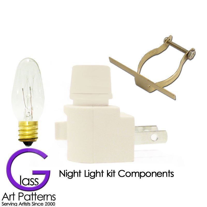 Night Light Kit Supply Bulb Brass Clip 6-12 Pack White Switch Fuse Stained Glass A Sanborn Corporation 41000 - фотография #3