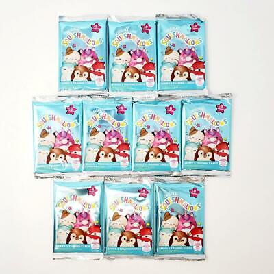 Original SQUISHMALLOWS Series 1 Trading Cards - Lot of 10 Sealed Packs (a34) Без бренда