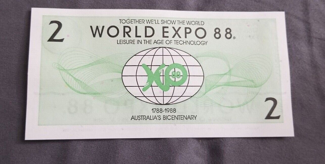 World Expo 1988 Australia $2 Notes Lot of 5 Ephemera Collectible Currency Gift Без бренда - фотография #3